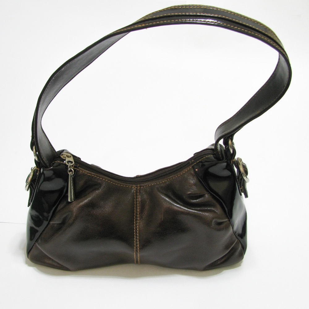 Brown Patent Leather small shoulder handbag